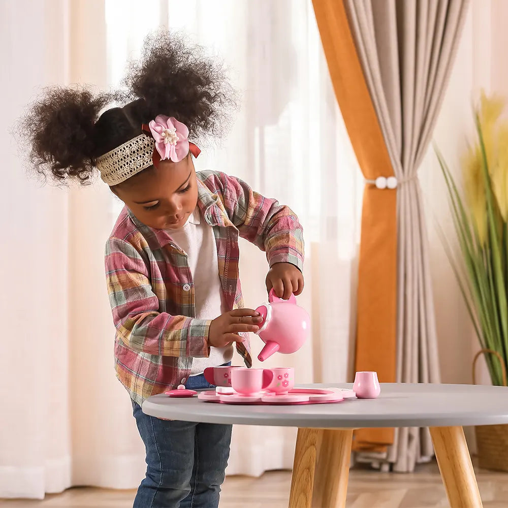 Viga Toys Service Pause Thé avec Plateau Rose 18M+
