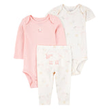 Conjunto de 3 Piezas para Bebé Niña Carter's - Oveja Marfil y Rosa