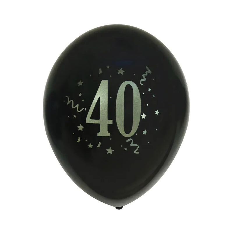 Set de 8 Globos de Látex Impresos con el Número 40 – 30cm