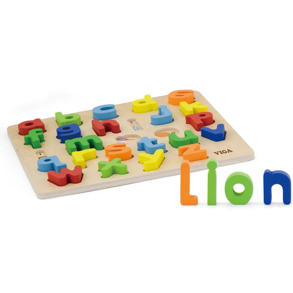 Viga Toys Wooden Lowercase Alphabet Puzzle – 3Y+