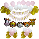 Kit de Décoration – Ballons et Animaux Rose