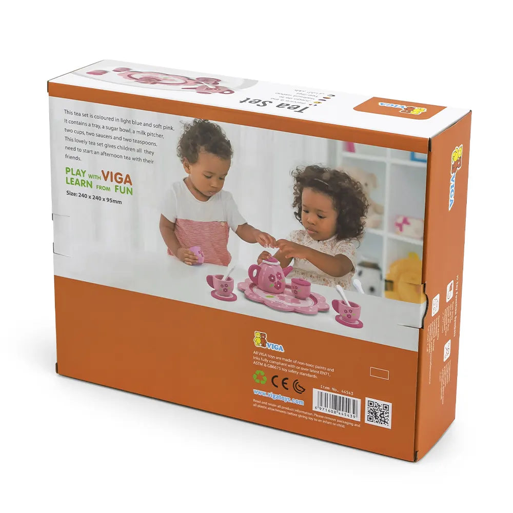 Viga Toys Service Pause Thé avec Plateau Rose 18M+