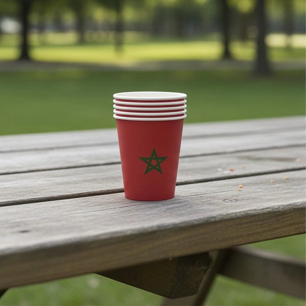 Pack of 10 Cups – Morocco Flag