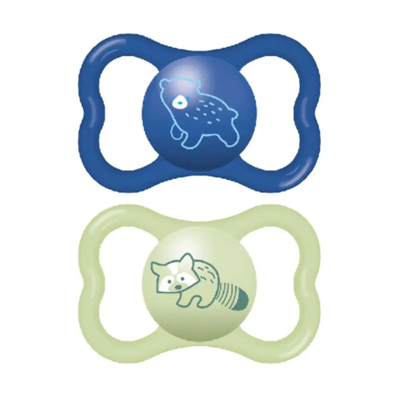 Set of 2 MAM Mini Air Pacifiers 6M+ - Blue & Khaki