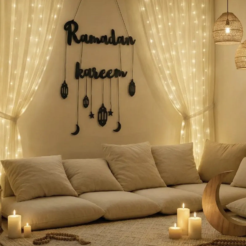 زينة جدارية سوداء رمضان كريم