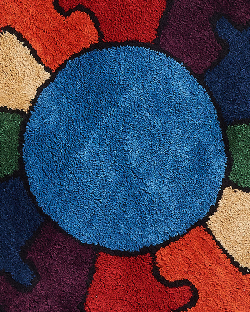 Tapis Rond Cercle Puzzle Doux 122x122 cm Un Amour de Tapis - Multicolore
