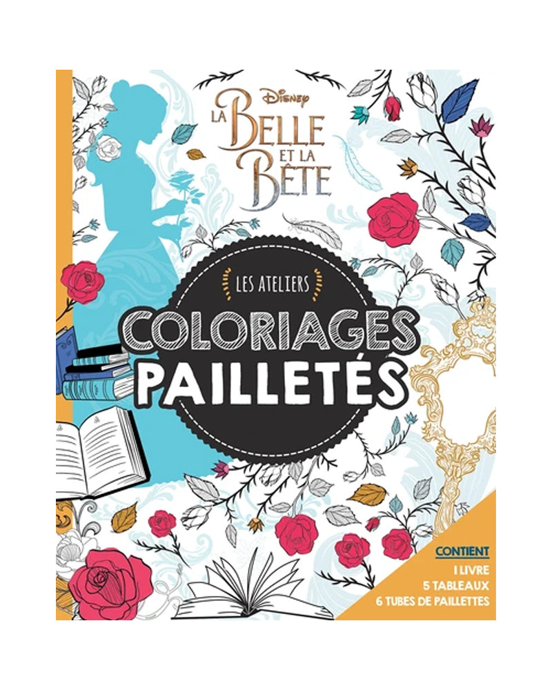 Caja taller para colorear con purpurina - La Bella y la Bestia