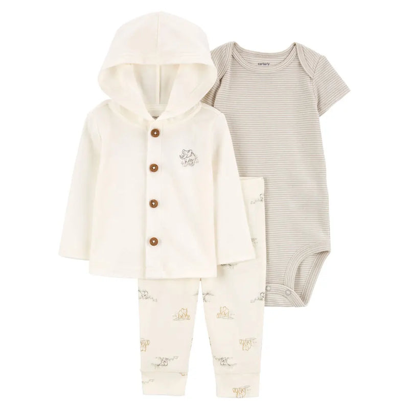 Juego de 3 piezas Carter's - Gris y blanco