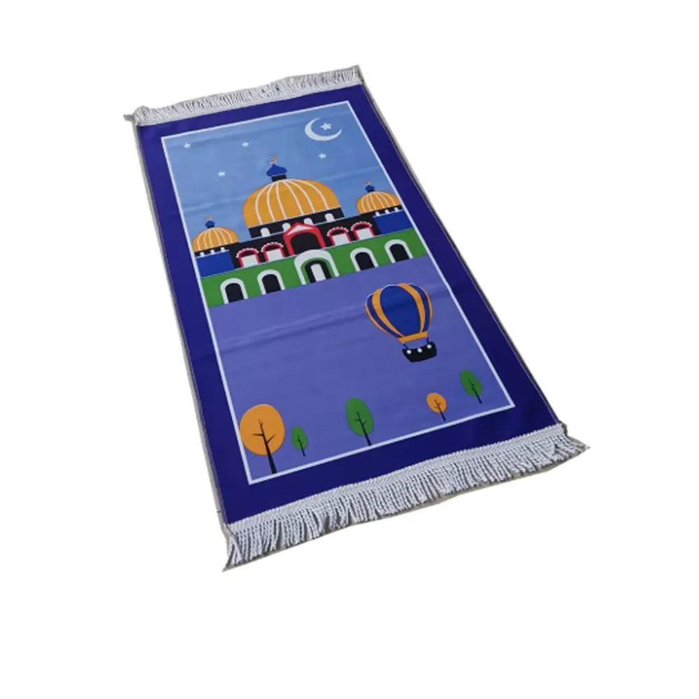 Tapis de Prière pour Garçon - Bleu (Modèle Aléatoire)