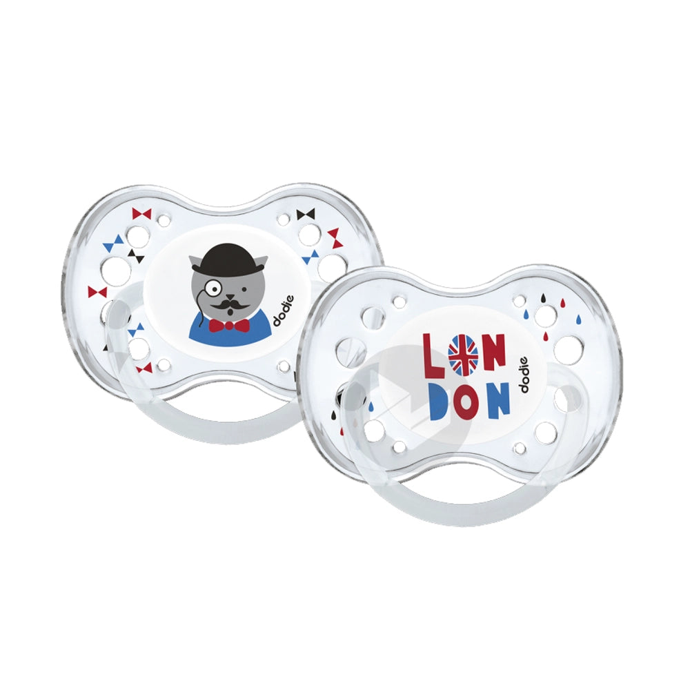 Lot de 2 Sucettes Anatomiques Dodie Silicone 18m+ - London