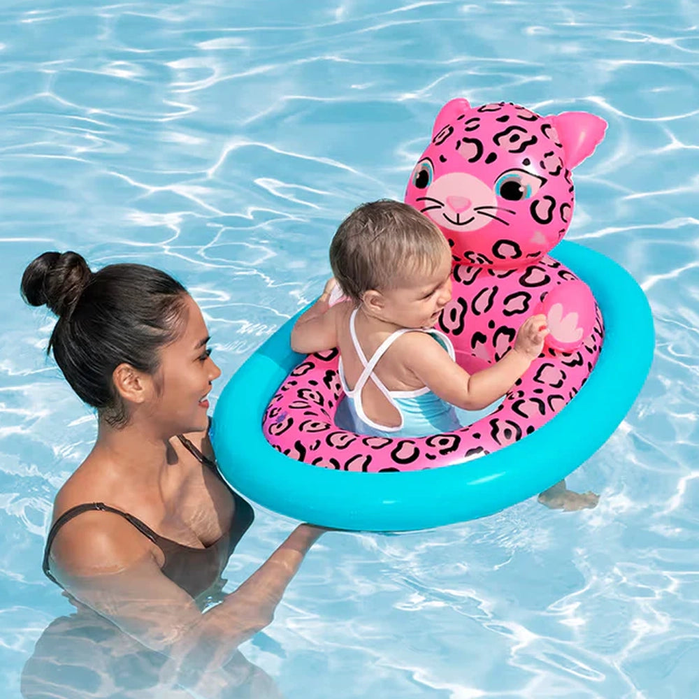 Bestway® Flotador asiento para bebé Lil' Animal Baby Boat 1-2A – Leopardo rosa