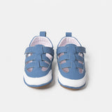 Cuteshez Sandalias para primeros pasos de cuero suave - Azul
