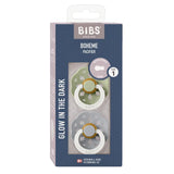 BIBS Lot de 2 Sucettes Bohème Nuit Rondes – Sauge/Nuage - GLOW