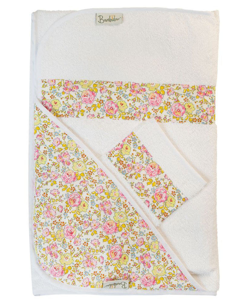Bambidou Pack Maxi Cape de Bain 100 x 100 cm - Félicité Rose Liberty