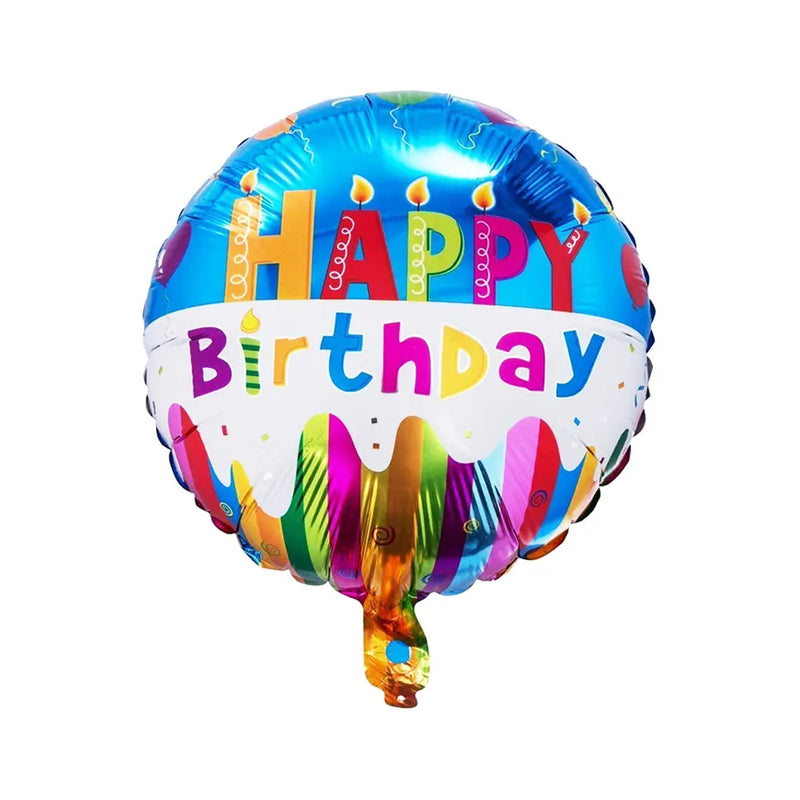 Ballon Rond en Aluminium Happy Birthday – 42cm