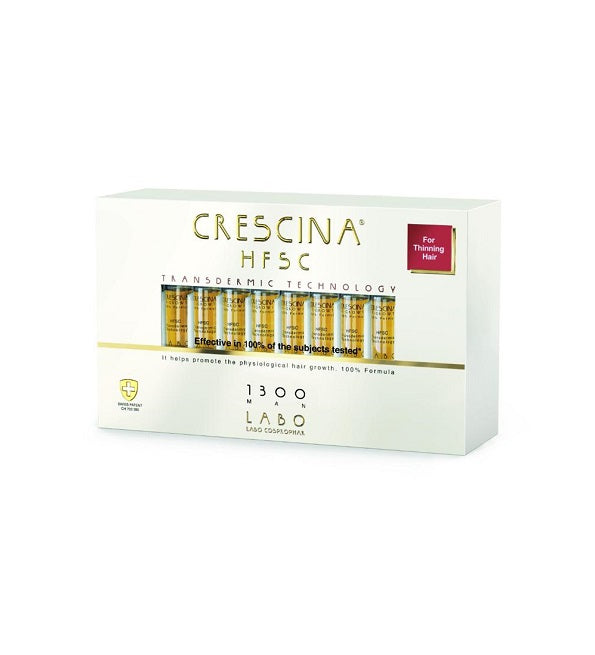 Coffret Crescina HFSC Transdermic 1300 Homme, 20 fioles de 3,5 ml