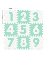 Sunta Tapis Puzzle Numéros 9 Pièces Souple Antibactérien - Vert & Blanc