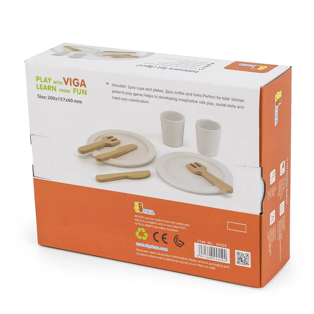Viga Toys Set de Service de Table 8 Pièces 24M+
