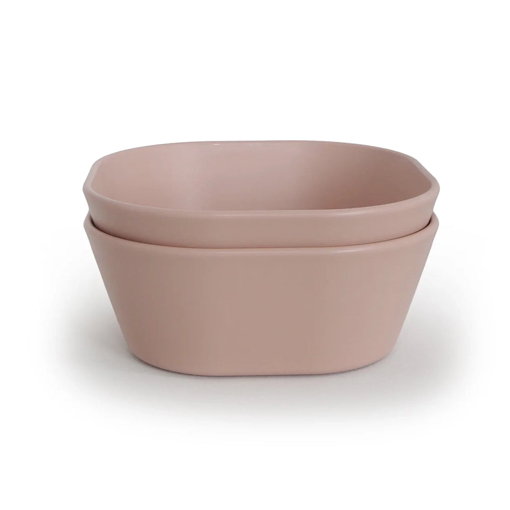 Mushie Ensemble de 2 Bols de Vaisselle Carré - Blush