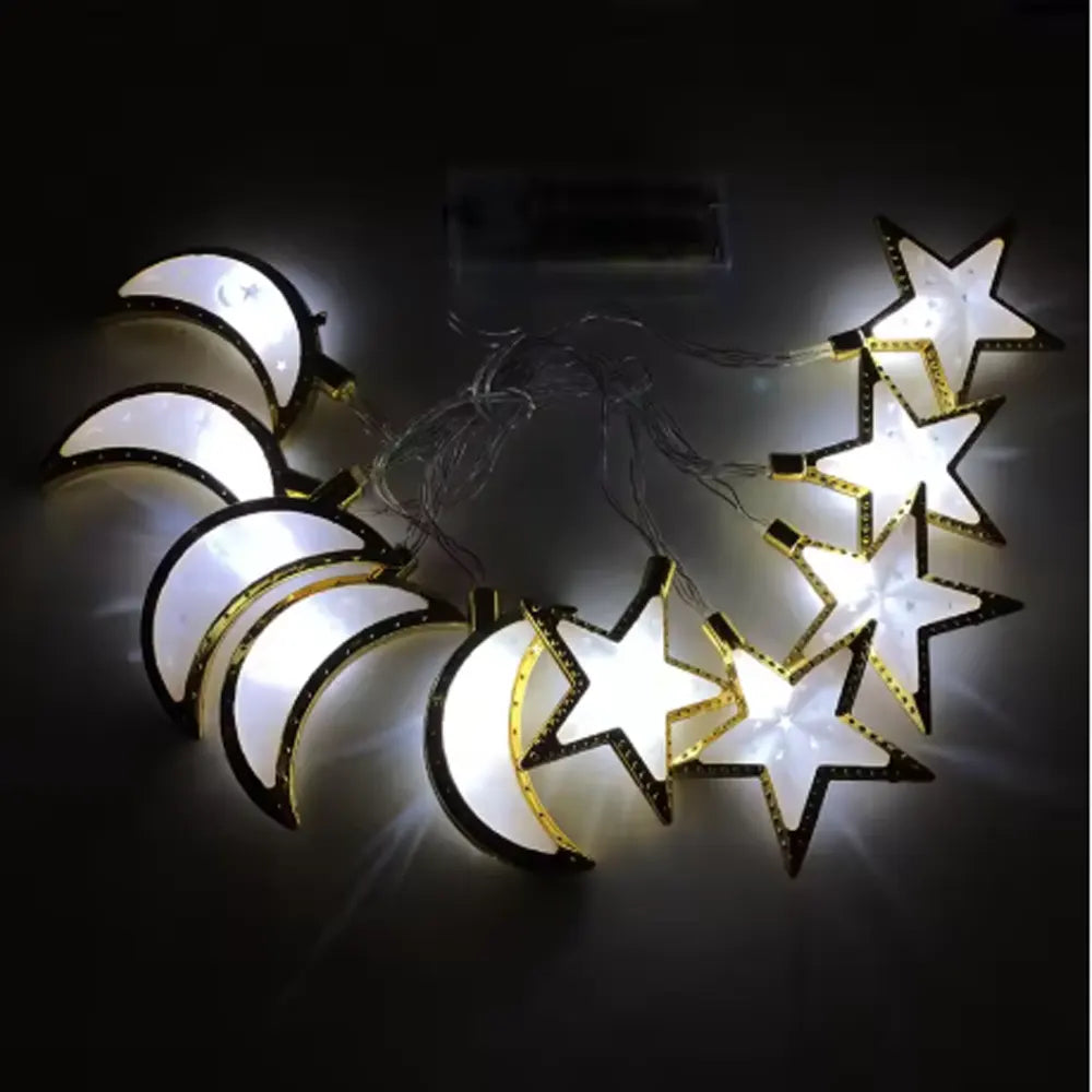 Guirlande Lumineuse LED avec Boîtier à Piles 1,65m - Lune & Etoile