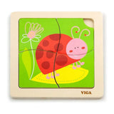 Viga Toys Puzzle Plat Coccinelle en Bois – 12M+