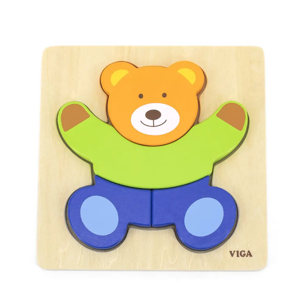 Viga Toys Puzzle de Blocs en Bois - Ourson