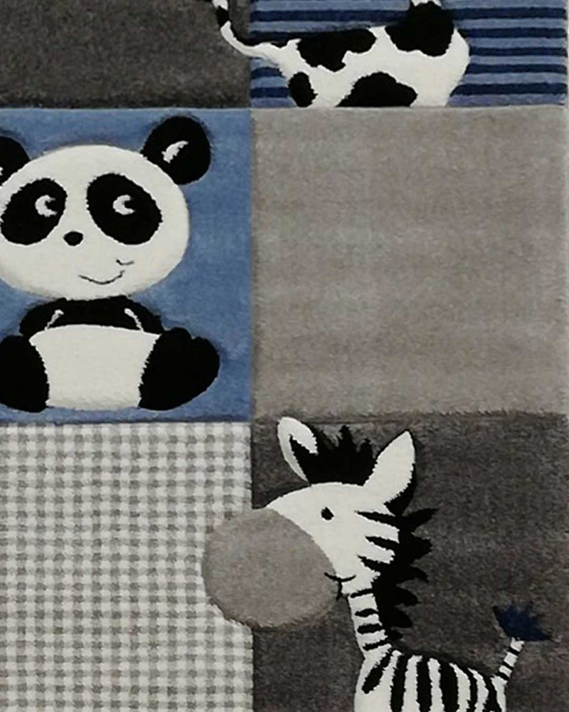 Tapis Rectangulaire ZOO 80x150 cm Un Amour de Tapis - Bleu & Gris & Noir