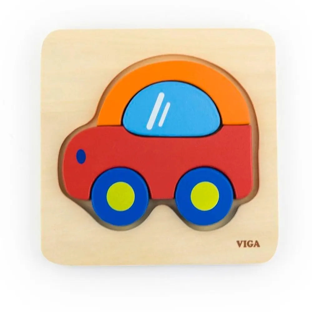 Viga Toys Puzzle de Blocs en Bois - Voiture