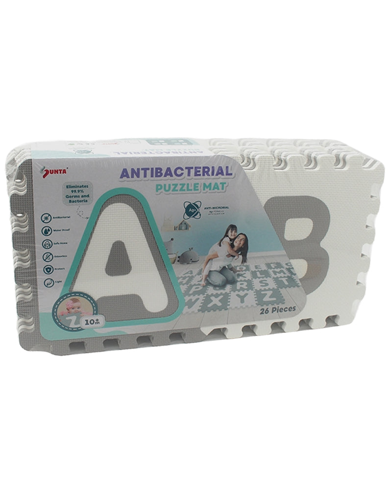 Sunta Tapis Puzzle Alphabets 26 Pièces Souple Antibactérien 10M+ - Gris & Blanc
