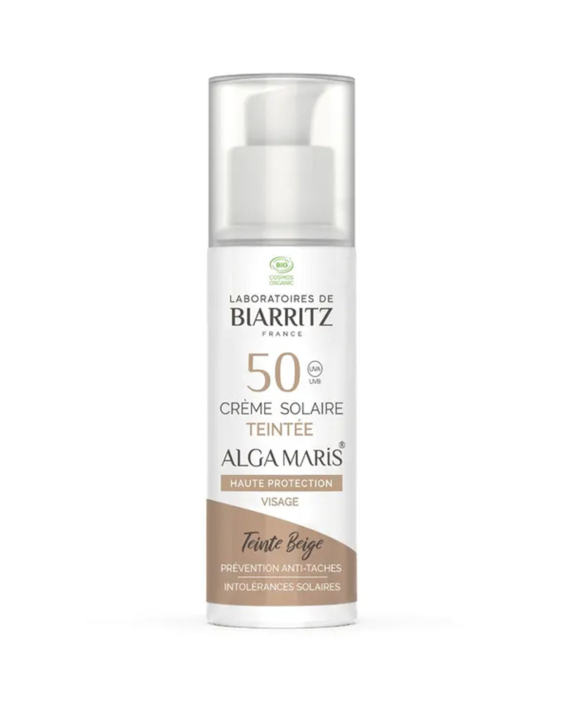 Biarritz Crème Solaire SPF50 Certifiée Bio 50ml - Teinte Beige