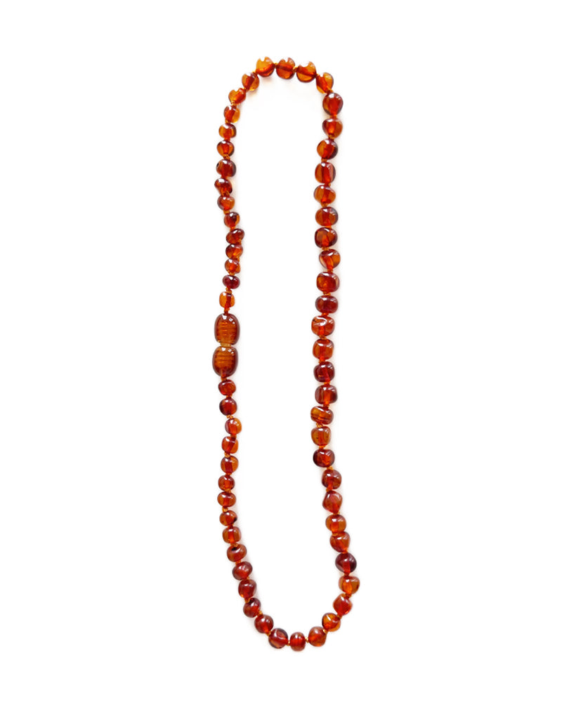 Amber Necklace with Certificate of Authenticity for Baby - Brown
