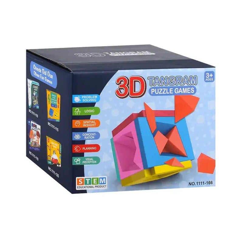 مكعب بازل تانجرام ثلاثي الأبعاد - 3 سنوات+