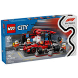 Lego Pit Stop & Pit Crew with Ferrari Car 6A+