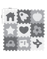 Sunta Tapis Puzzle Mix 9 Pièces - Gris & Blanc