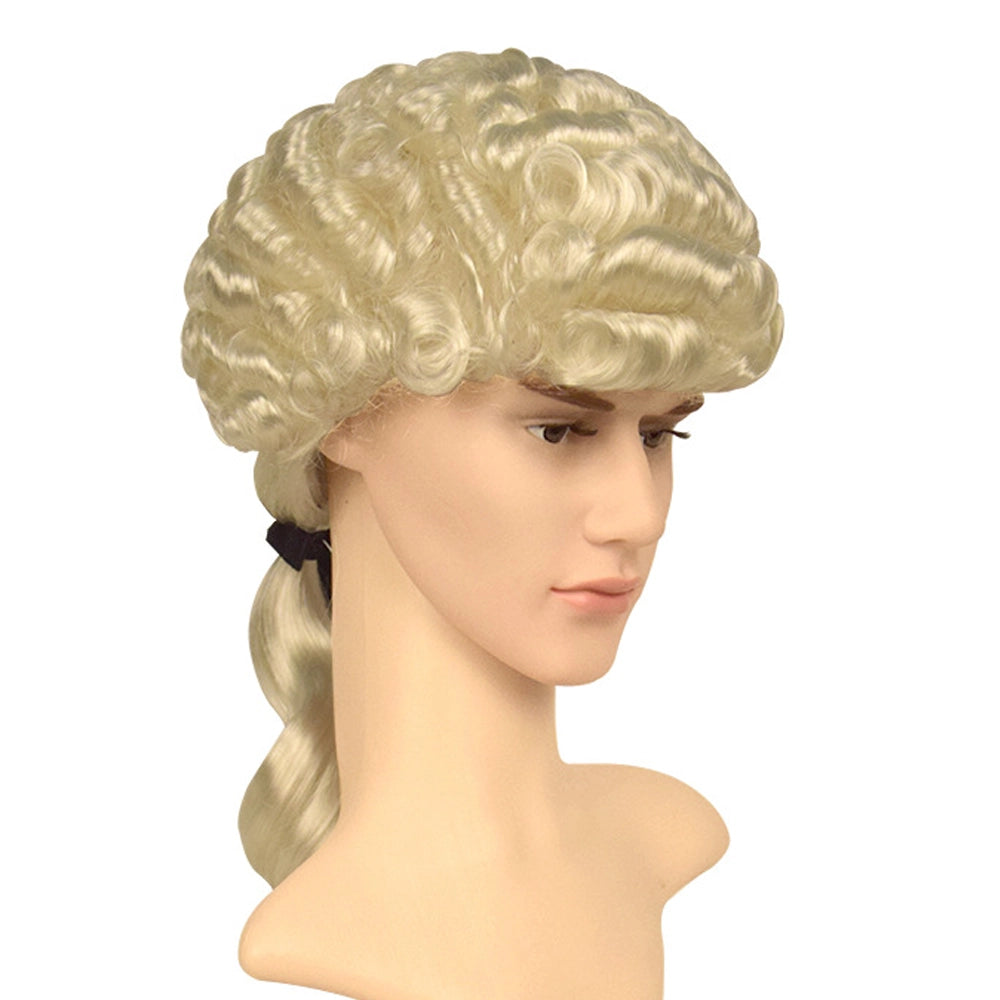 Perruque Blonde Bouclée Style Historique "Avocat ou Gentilhomme du XVIIIe Siècle"