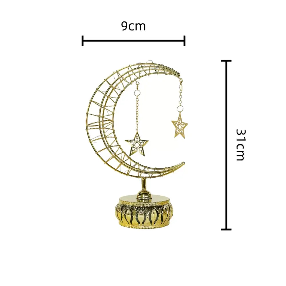 Lampe de Table LED Métal 31x9 cm - Lune & Etoile