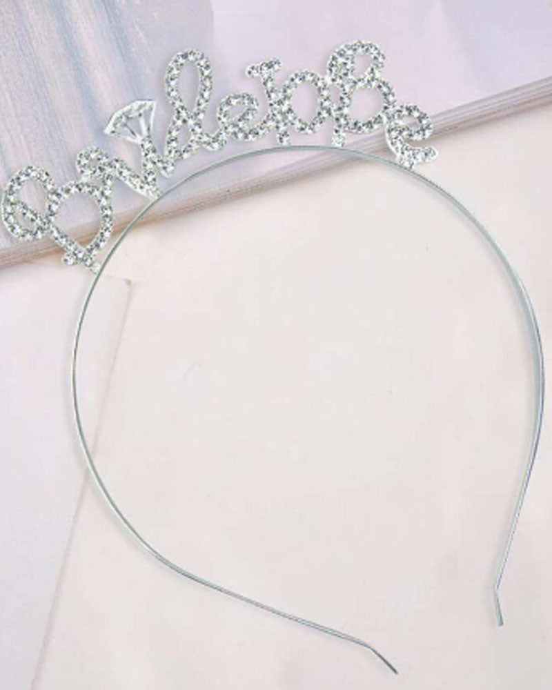 Diadema Bride To Be con Perlas - Plata