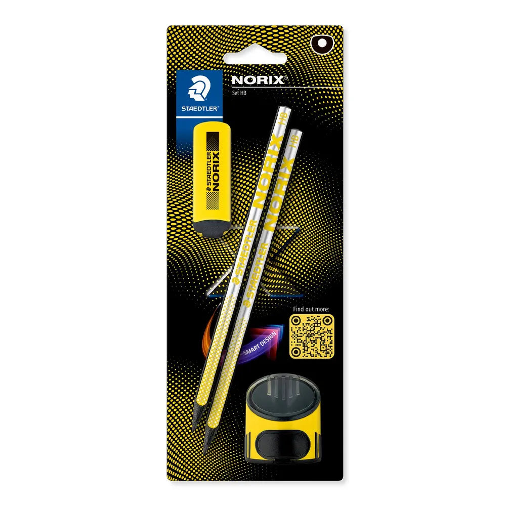 Staedtler Set Graphite Pencil HB avec 2 Crayons, Gomme et Taille-Crayon