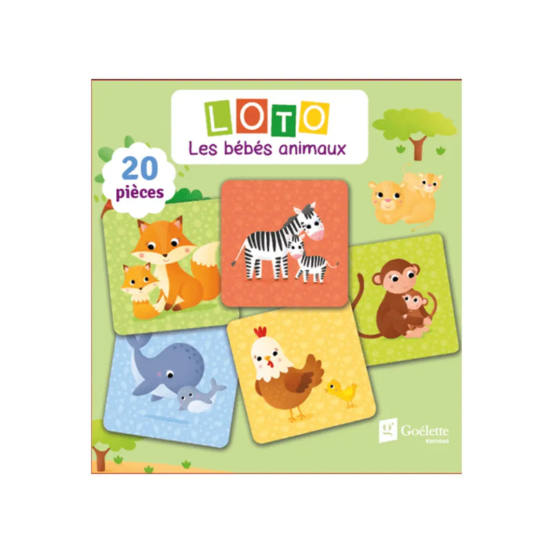 Piccolia Loto Los Bebés Animales 6 Puzzles Ilustrados en una Caja Práctica - 3A+