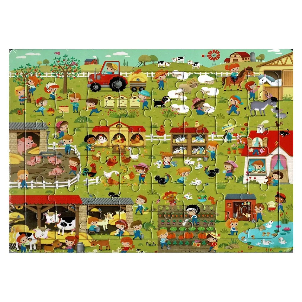 Piccolia Puzzle Les Animaux de la Ferme 48 Pièces - 4A+