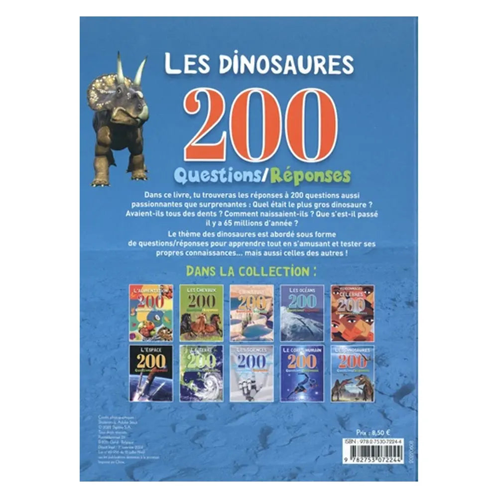 Piccolia Livre 200 Questions/Réponses - Les Dinosaures 
