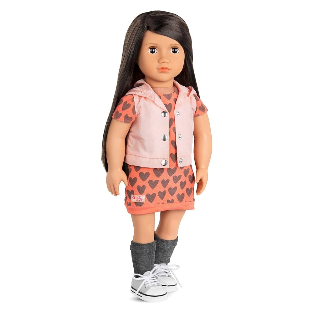 Our Generation Poupée avec Robe & Hoodie 46cm 3A+ - Lili