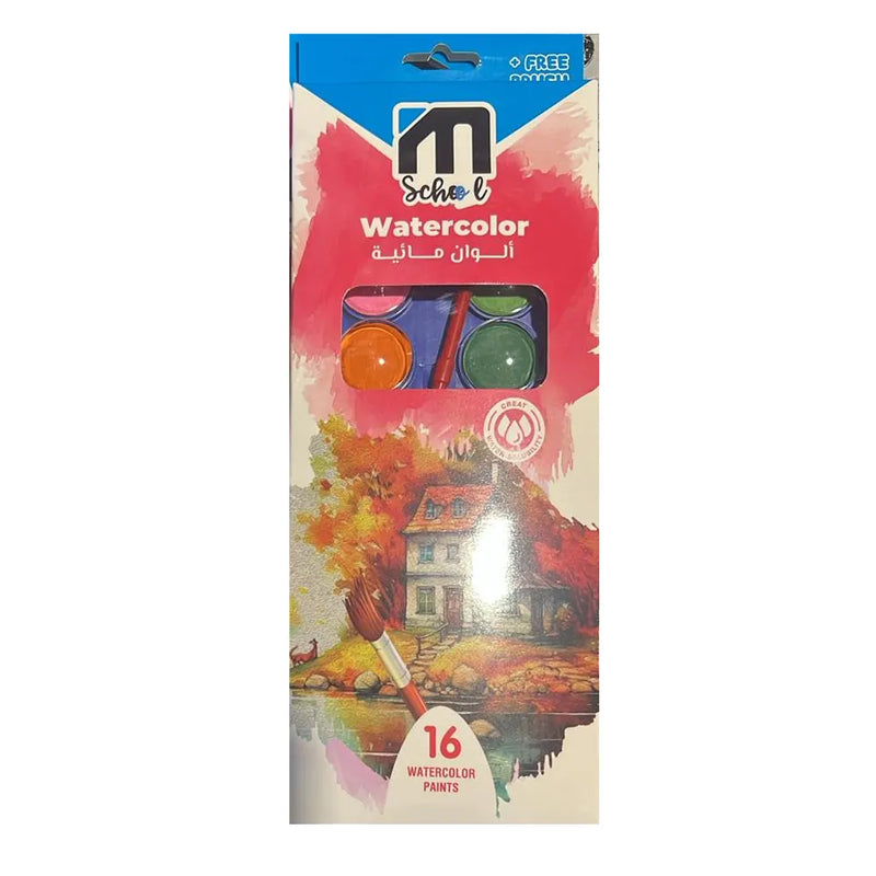 M.School Estuche de Acuarelas – 16 Colores