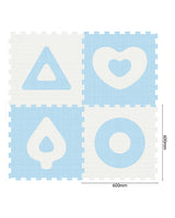 Sunta Tapis Puzzle Classic Forme 4 Pièces - Bleu & Blanc