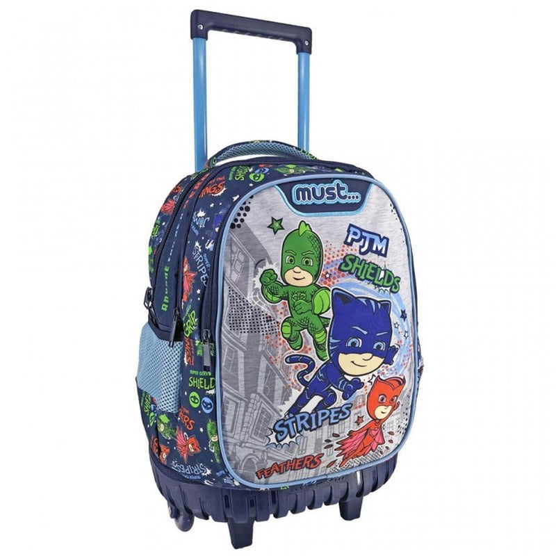 Must Mochila Escolar con Ruedas 3 Compartimentos - PJ Masks Cualquiera Puede Ser un Héroe