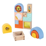 Eurekakids Jeu Sensoriel de Construction en Bois 13 Pièces 12M+