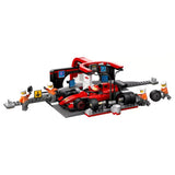 Lego Pit Stop & Pit Crew with Ferrari Car 6A+