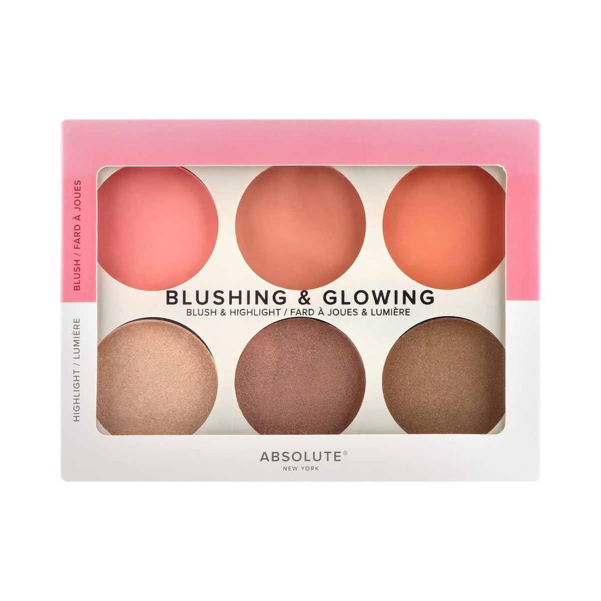 Absolute New York Blushing & Glowing Palette Light to Medium – vue de la palette