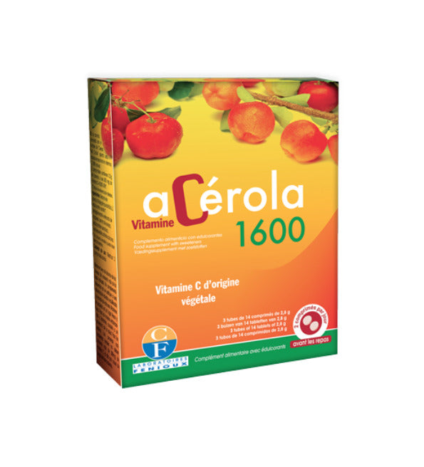 Fenioux Acérola 1600 Vitamine C – boîte de 14 comprimés à croquer