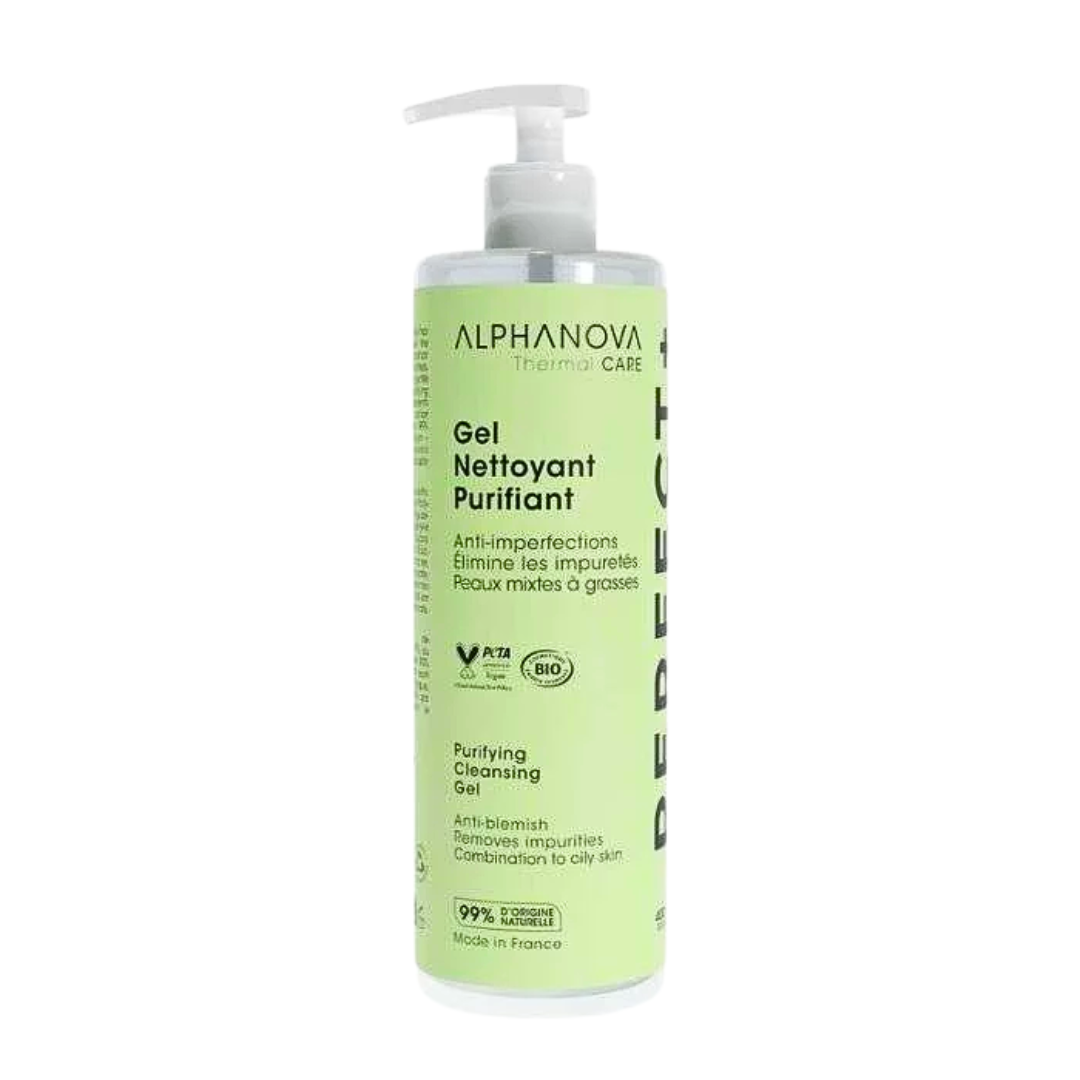 Gel nettoyant purifiant Alphanova 400 ml pour peaux mixtes à grasses – emballage